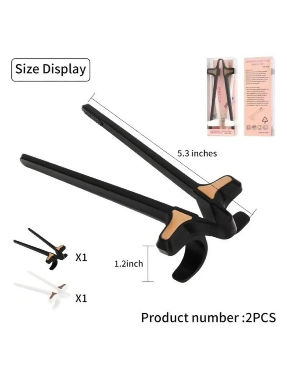 2-Pc Finger Chopsticks for Gamers Kids & Adults Snack Utensils, Practice sticks